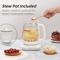 1.5L Glass Electric Kettle & Tea Maker – 9-in-1 Multi-Function Stew Pot