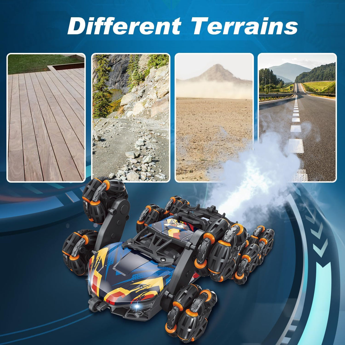 RC Cars for Boys – 8-Wheel Interactive RC Stunt Car, Hand Controlled Gesture Sensing Remote Control Car, Kids RC Car Toy & Birthday Gift Idea