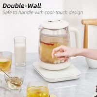 1.5L Glass Electric Kettle & Tea Maker – 9-in-1 Multi-Function Stew Pot