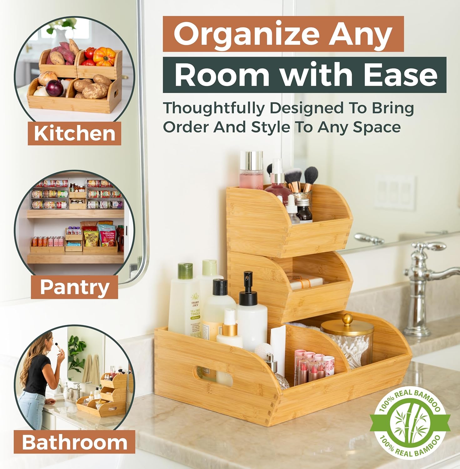 3 Pack Potato and Onion Storage Bin for Pantry & Kitchen Counter