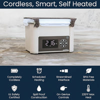 Cordless Electric Lunch Box 4-Cup Portable Meal Container for Adults