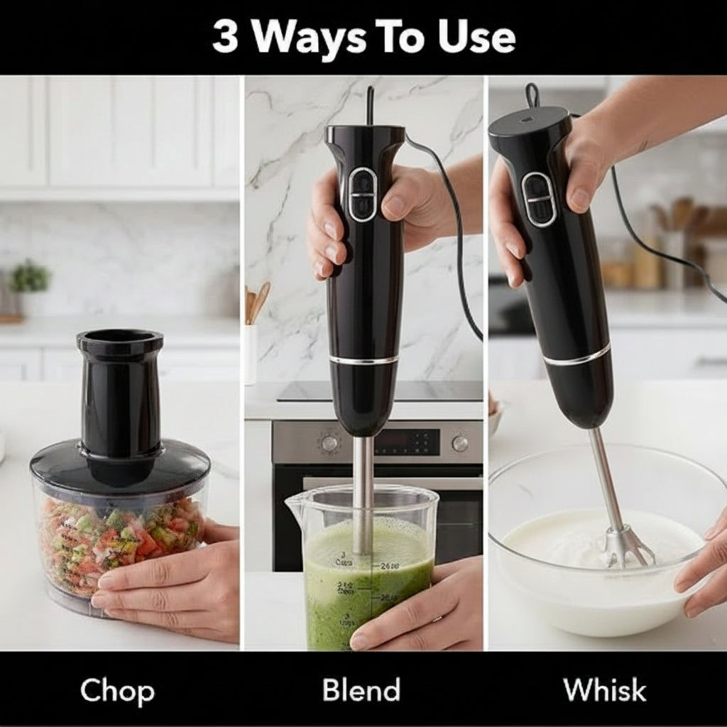 Electric Hand Blender Set – 300W Immersion Blender with Mixing Speeds