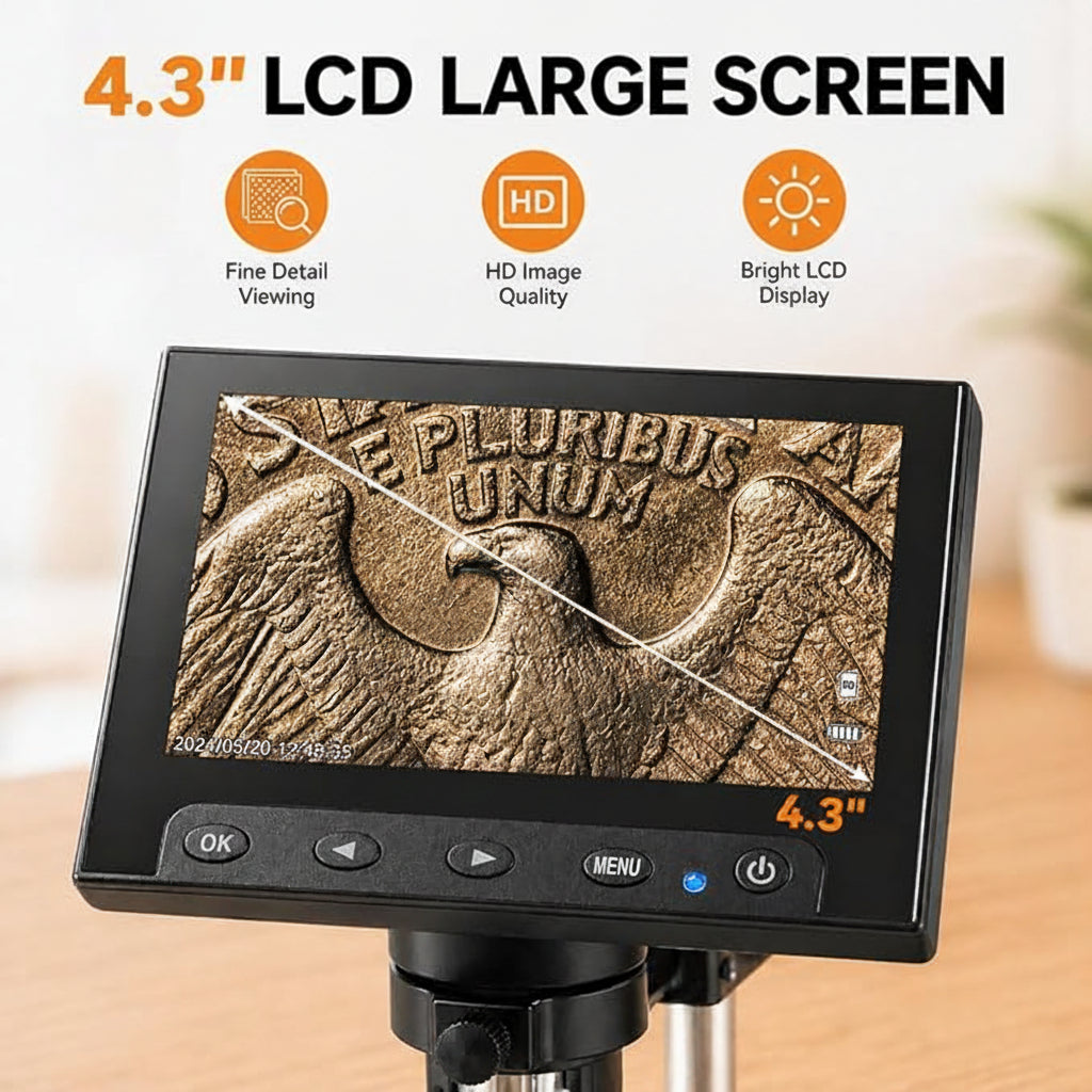 LCD Digital Coin Viewing Microscope with LED Lights