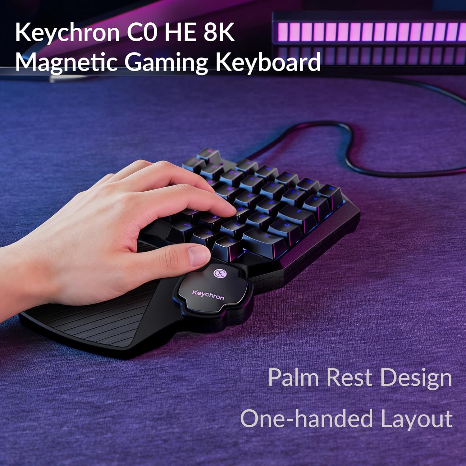 Keychron C0 HE 8K One-Handed Gaming Keypad with Hall Effect Magnetic Switches, 35 Keys RGB Keyboard