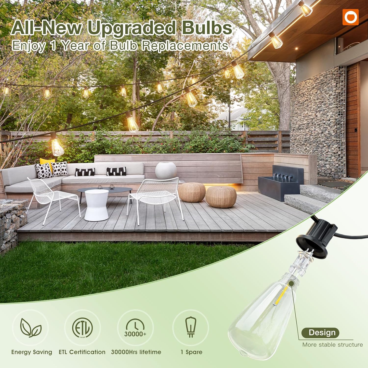 Addlon 54FT Solar String Lights Outdoor Waterproof Patio Lights with Remote USB Port Dimmable LED Backyard Garden Lights