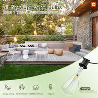 Addlon 54FT Solar String Lights Outdoor Waterproof Patio Lights with Remote USB Port Dimmable LED Backyard Garden Lights