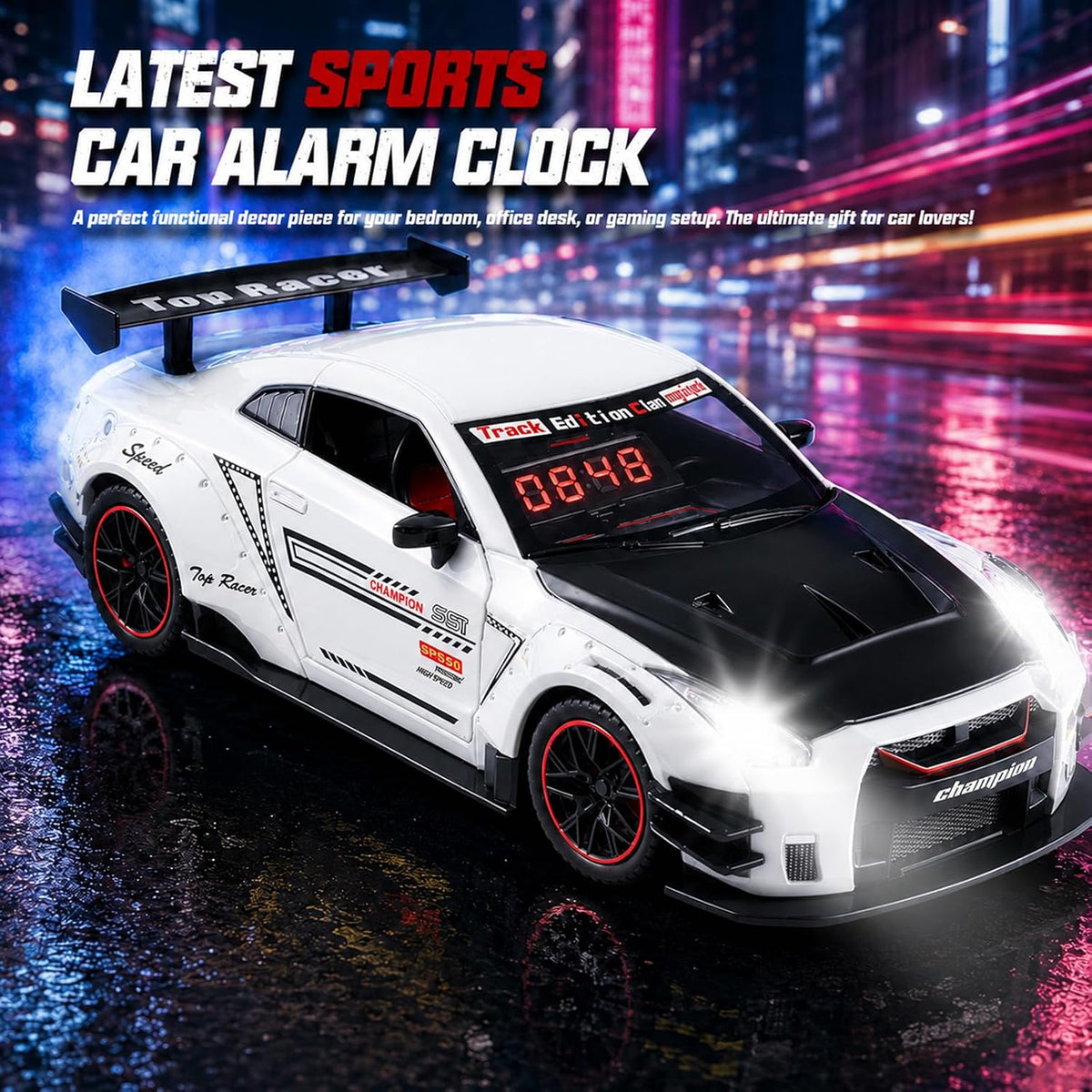 Car Loud Alarm Clock for Heavy Sleepers Adults with Engine Sound