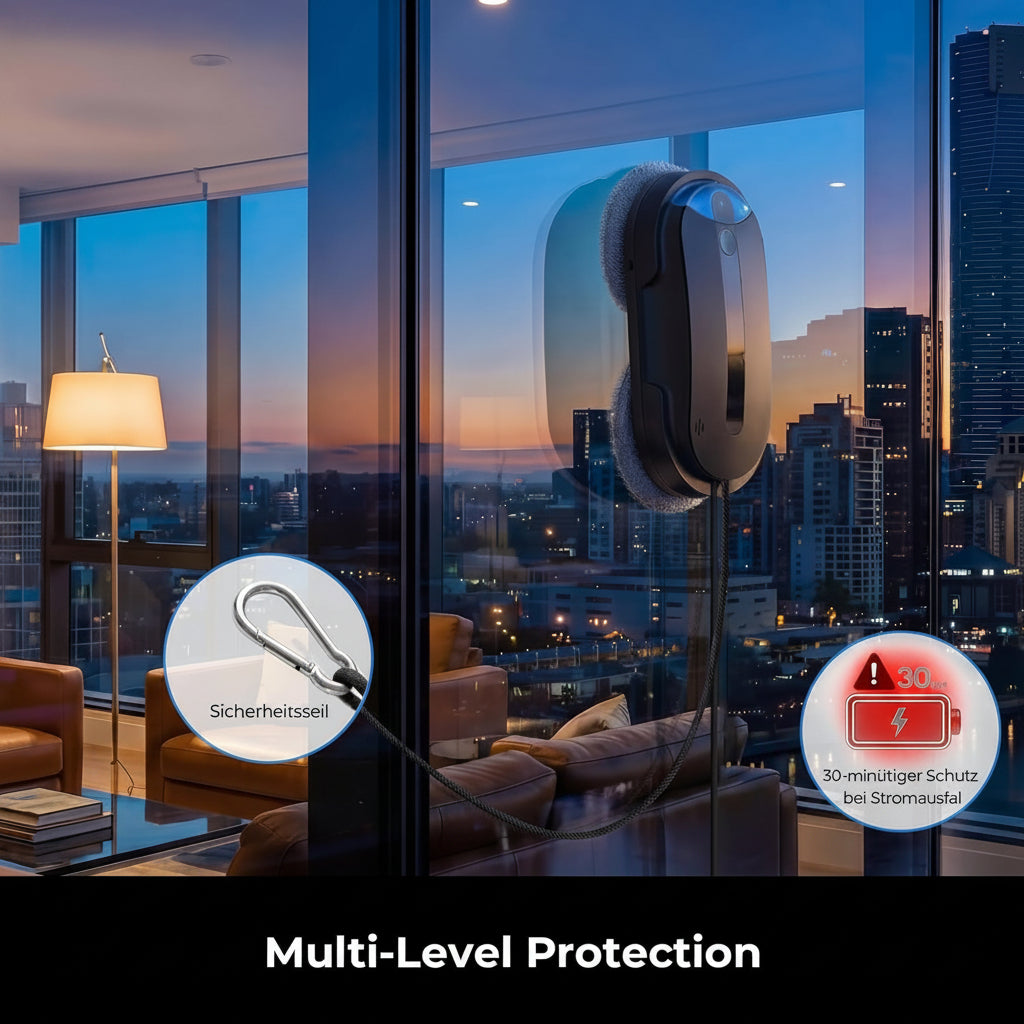 Window cleaner robot with visible water tank