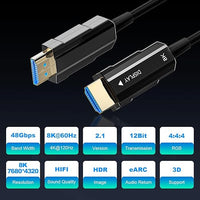 8K@60Hz, 4K@120Hz Fiber Optic HDMI Cable for Gaming, Streaming, and Home Entertainment