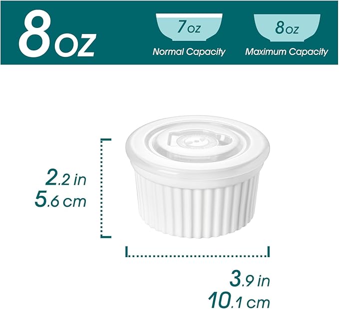 White porcelain ramekins for serving