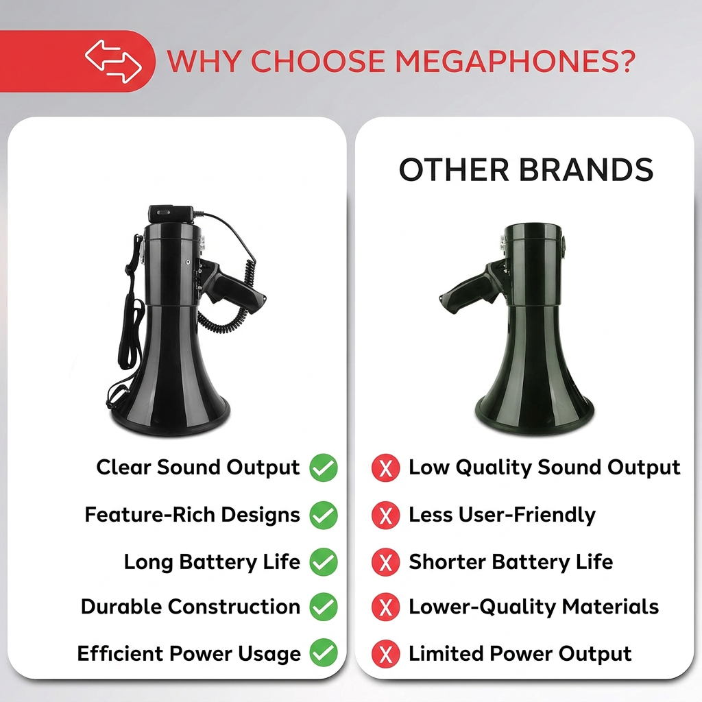 Megaphone speaker with AUX input support