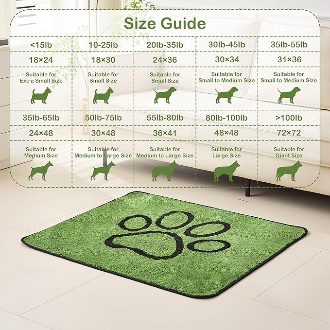 Super absorbent dog pad with soft green top layer for comfort
