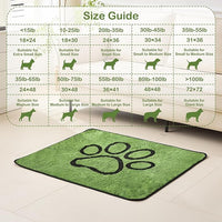 Super absorbent dog pad with soft green top layer for comfort