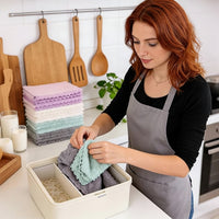 Absorbent reusable dish towels for sink counter and table cleaning