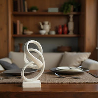 Elegant White Tabletop Sculpture for Shelves