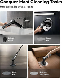 Adjustable angle electric cleaning brush with rotating head