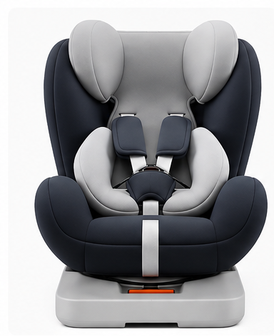 Adjustable Child Car Seat Front View With Padded Support