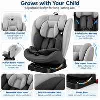 Child car seat with adjustable headrest and padded side support