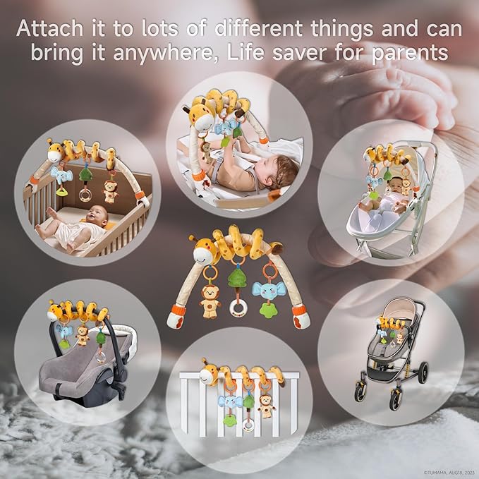 Adjustable Baby Stroller Arch Toy With Hanging Accessories