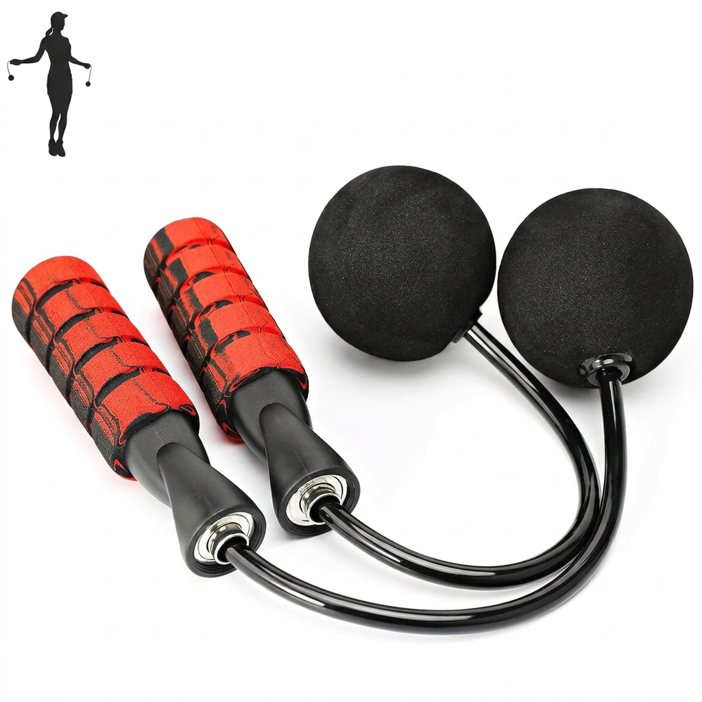 Adjustable weighted cordless jump rope for fitness and workout training