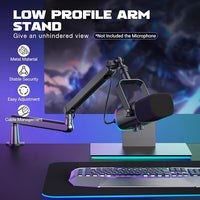 Adjustable mic stand with desk clamp for podcast and streaming use