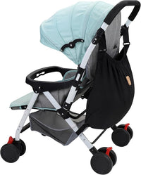 Adjustable pram organizer bag attached to stroller handle for daily use
