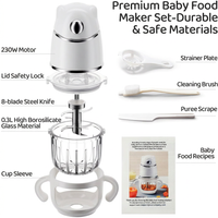 All-in-one baby food maker with steaming, blending, and reheating functions