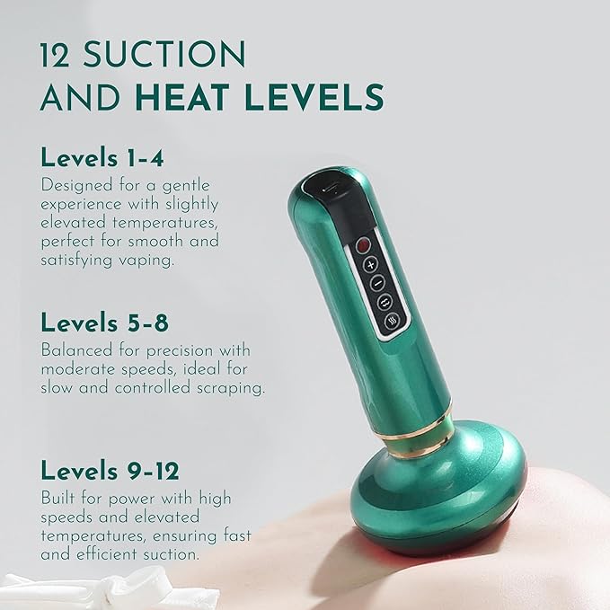 The Anti Cellulite Bluile Massager displaying adjustable speed and suction settings, offering customizable body sculpting therapy
