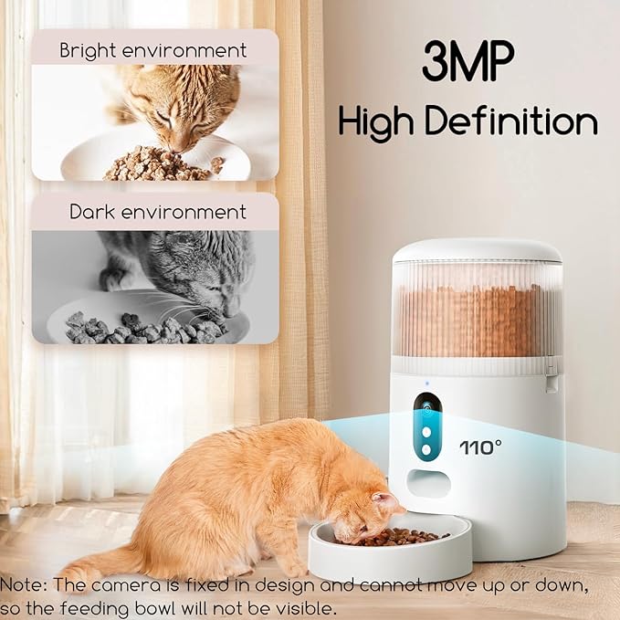 App control pet feeder for cats and small dogs