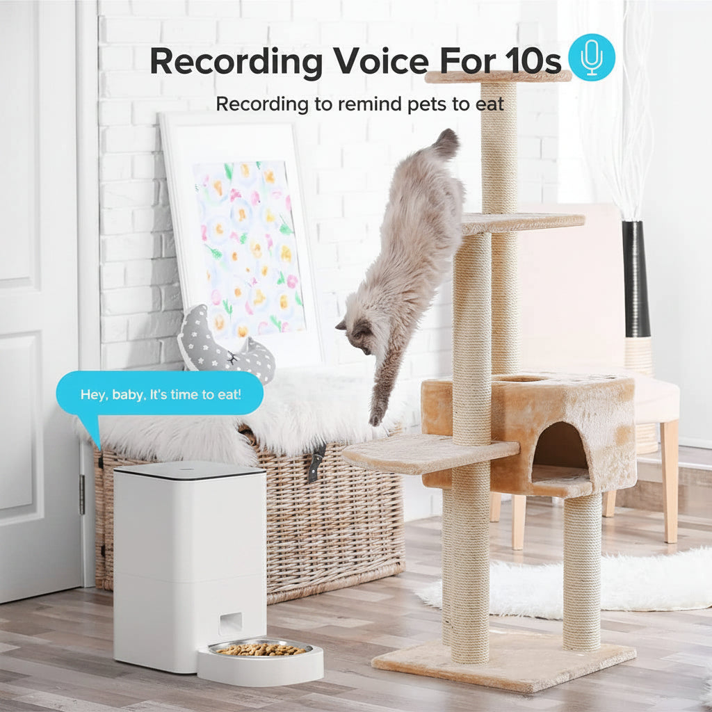 Automatic Feeding Station With Large Food Storage Capacity For Pets