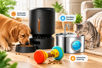 Automatic pet feeder with water dispenser and interactive food toy bundle for pets