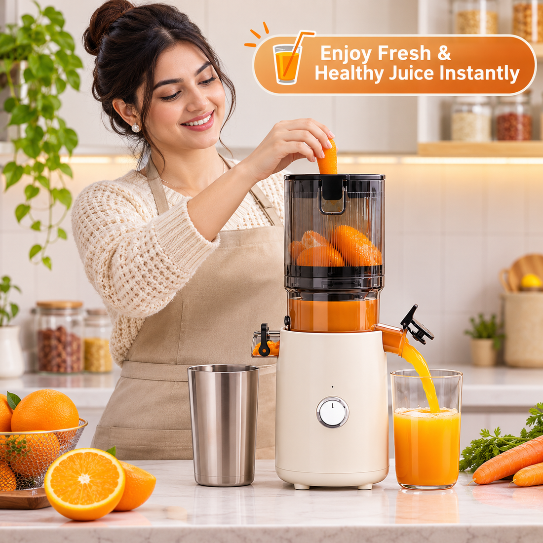Wide-Mouth Slow Juicer Machine for Home Use