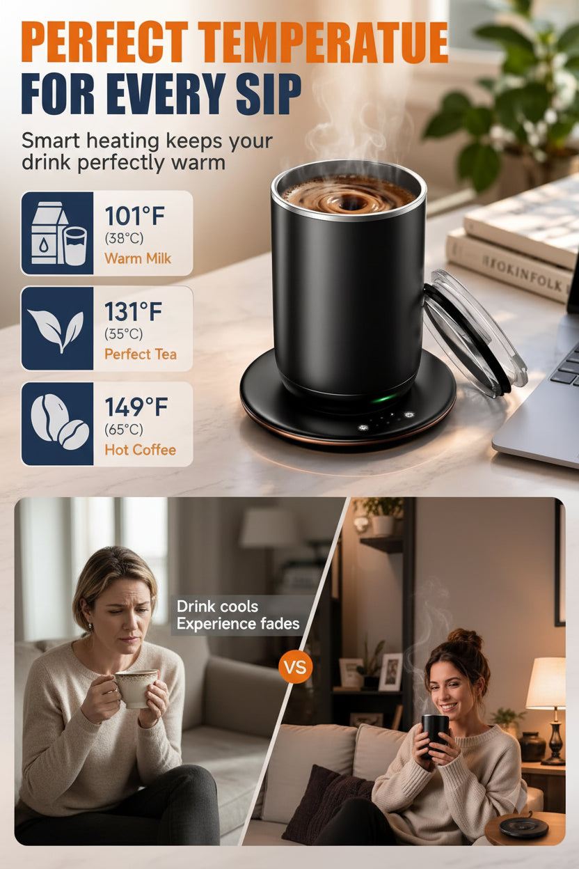 Electric Coffee Cups with Magnetic Stirrer and Temperature Control