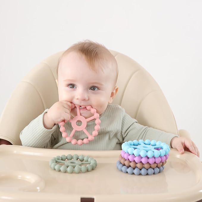 BPA free silicone baby teething rings for safe chewing