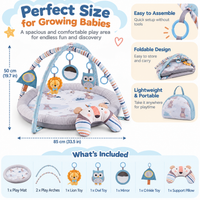 Baby play gym set with arches toys mirror and colorful balls