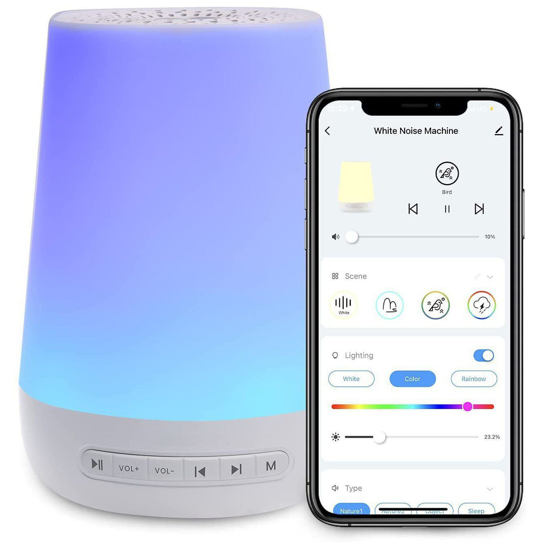 Baby Sound Machine With Night Light And Audio Options