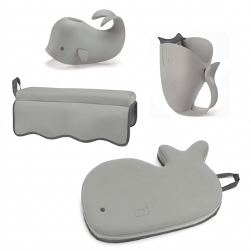 Complete 4-Piece Baby Bath Essentials Set - Rinser, Spout Cover, Elbow Rest & Kneeler