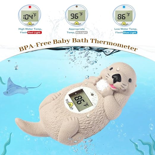 Baby bath thermometer with clear LCD display screen