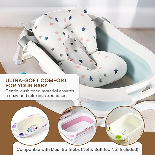 Baby Using Bath Cushion for Comfortable and Secure Bathing