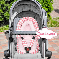 Adjustable Strap Pads on Baby Car Seat Head Support for Secure Fit in Car Seat