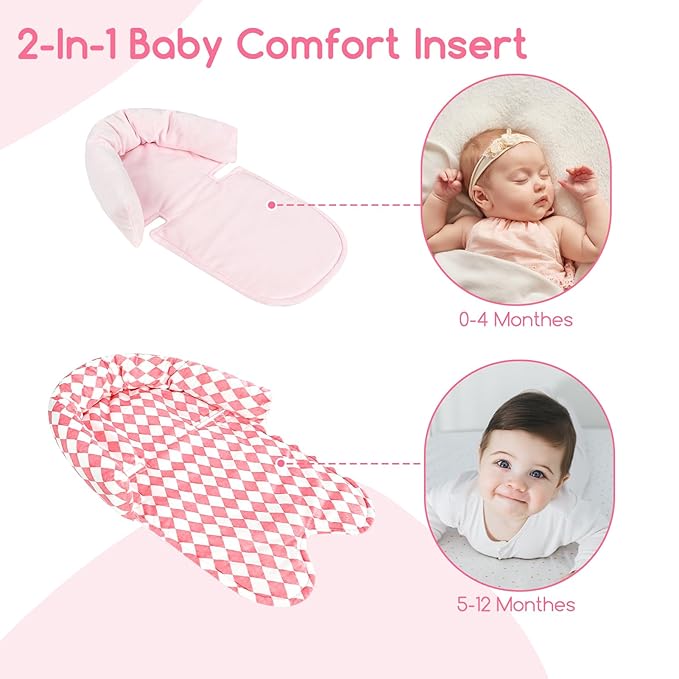 Side View of Baby Car Seat Head Support Providing Full Neck and Head Support