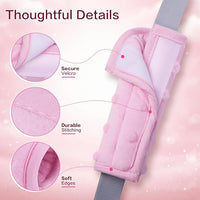 Baby car seat shoulder pads, designed to protect baby’s skin from strap irritation.