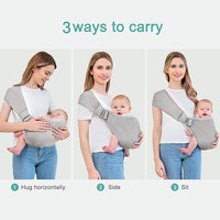 Travel-Friendly Baby Carrier, adjustable fit for newborn to toddler, lightweight and portable.