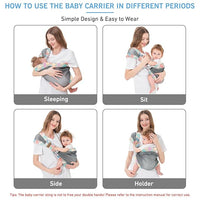 Baby carrier sling for toddlers, adjustable one shoulder design for comfort and support.