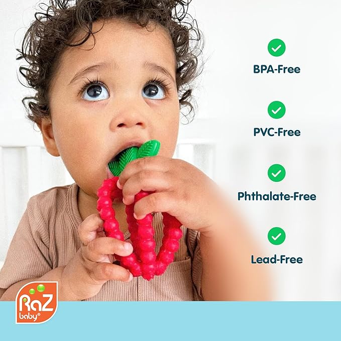 Baby chew toy with textured surfaces for gum massage