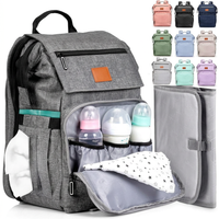 Baby diaper bag backpack, large and waterproof with multiple compartments for baby essentials.