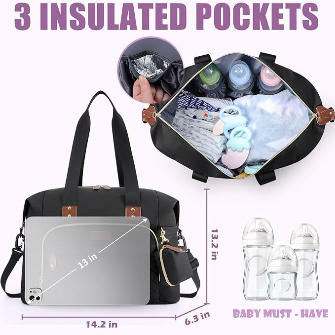 Baby diaper bag tote for moms and dads, stylish and practical for everyday use.