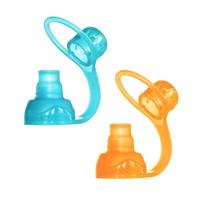 Baby food pouch top silicone, reusable spout for mess-free feeding.