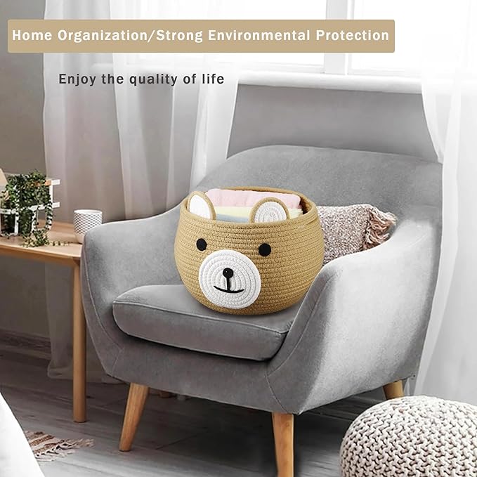 Baby gift basket with cute bear design, ideal for organizing newborn essentials.