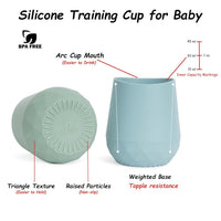 Baby led weaning silicone cup, safe and BPA-free feeding essential.